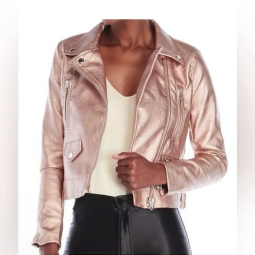 LOVETREE Rosegold faux leather jacket Size Medium